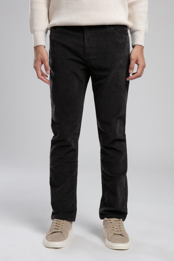 Ricky Yüksek Bel Düz Kesim Düz Paça Gri Erkek Pantolon