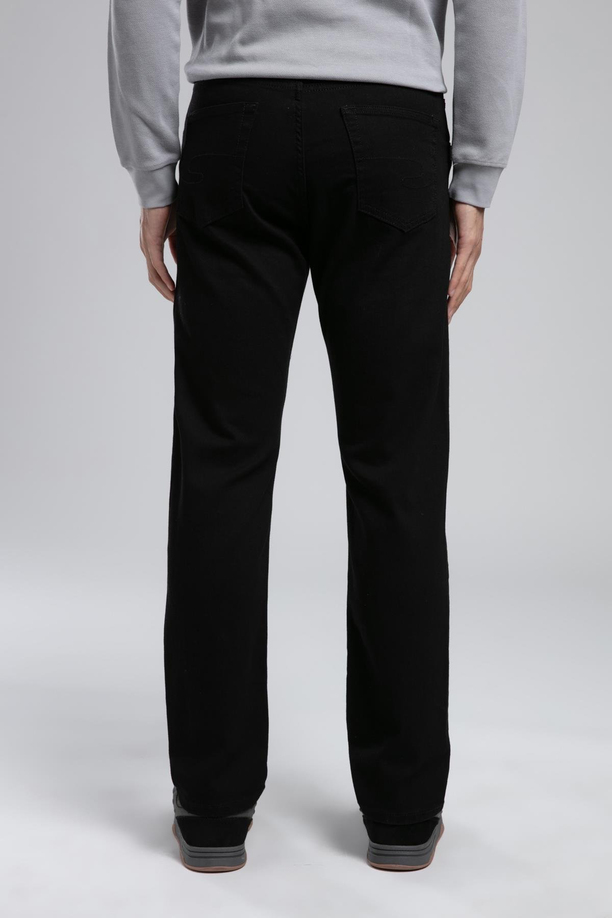 Ricky Yüksek Bel Düz Kesim Düz Paça Siyah Erkek Jean Pantolon