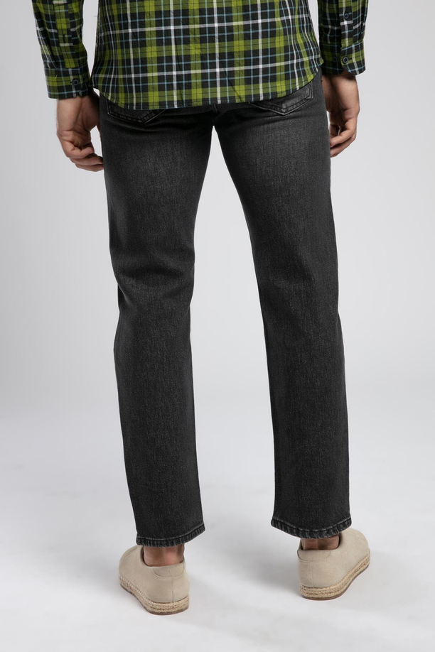 Rico Yüksek Bel Düz Kesim Düz Paça Gri Erkek Jean Pantolon