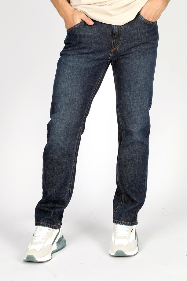 Rico Yüksek Bel Düz Kesim Düz Paça Mavi Erkek Jean Pantolon