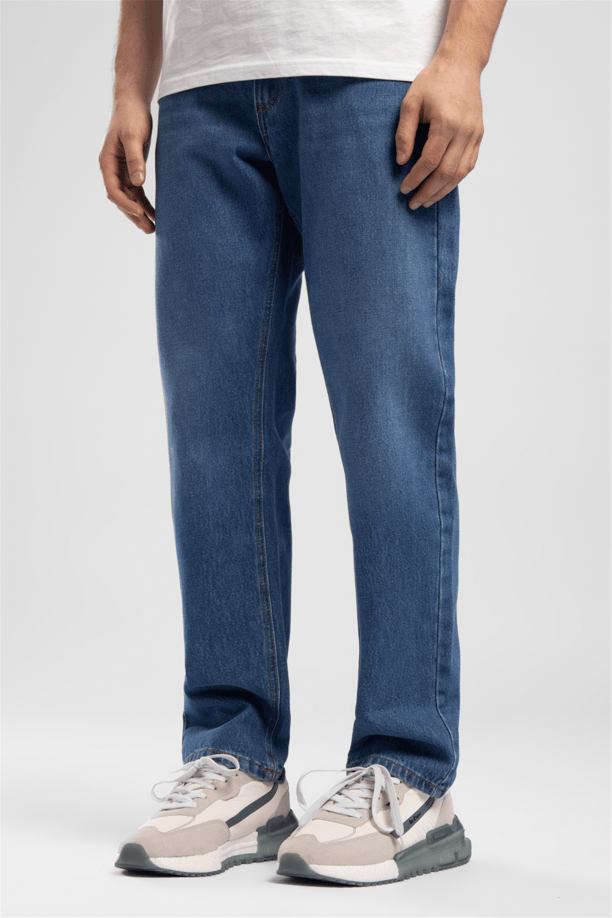 Rico Yüksek Bel Normal Kesim Düz Paça Mavi Erkek Jean Pantolon