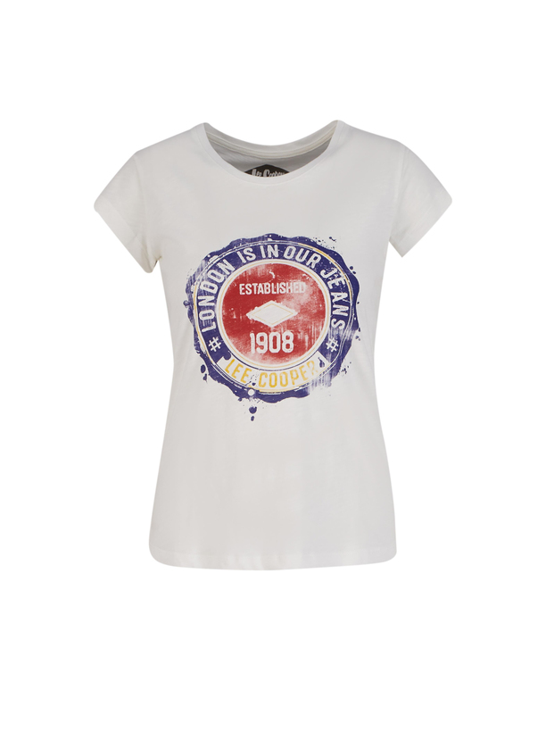 Rileys Kadın Owersize Bisiklet Yaka T-Shirt Off White