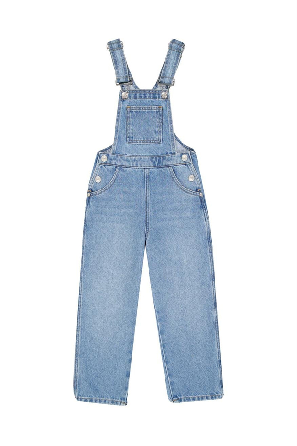 Rompers Kız Çocuk Jean Salopet Mıd Blue
