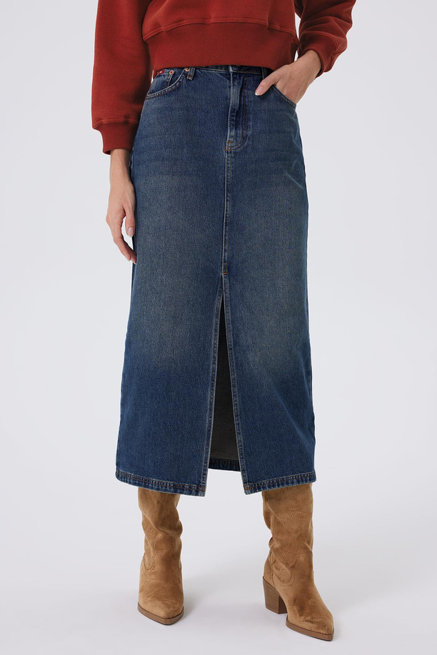 Rubys  Kadın Jean Etek Rosada Blue