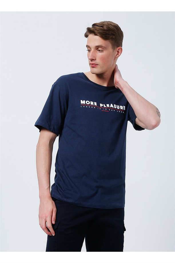Sanders Erkek Bisiklet Yaka T-Shirt Lacivert