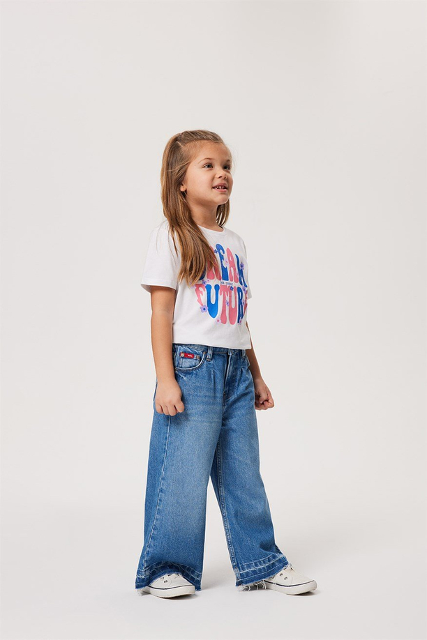 Sandy Kız Çocuk Jean Pantolon Mıd Blue