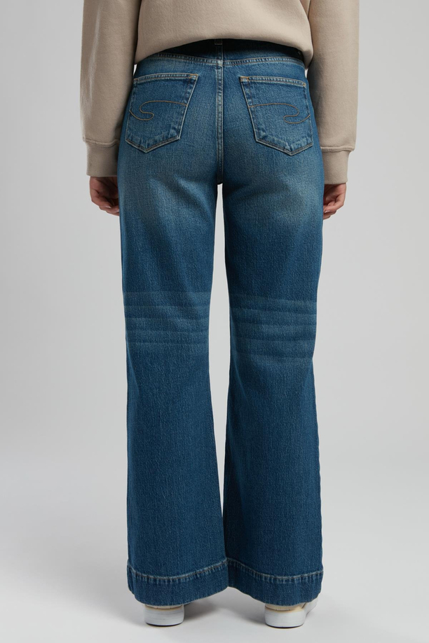 Sandy Yüksek Bel Geniş Paça Kesim Geniş Paça Francesca Light Kadın Jean Pantolon