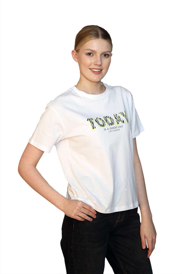 Sany Kadın O Yaka T-Shirt Beyaz
