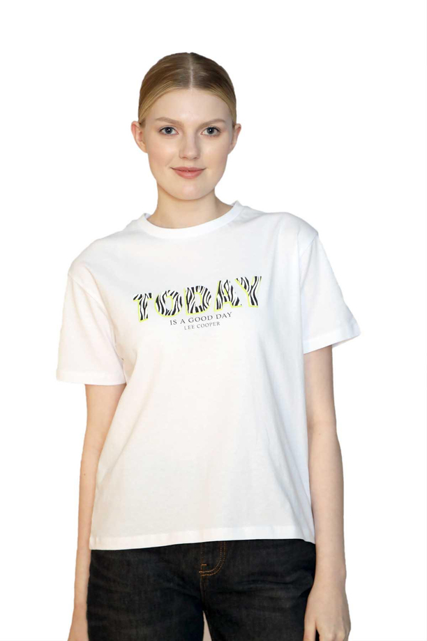 Sany Kadın O Yaka T-Shirt Beyaz