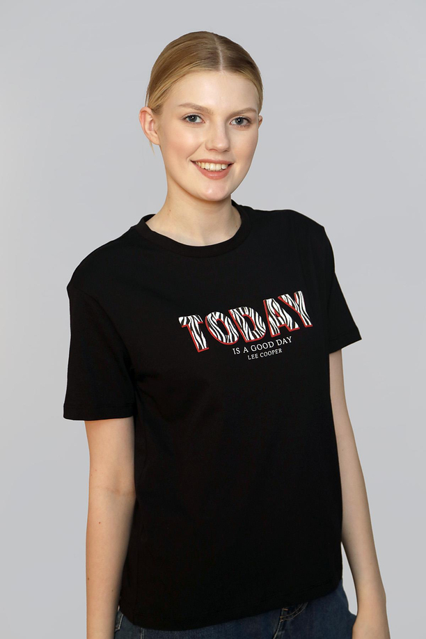 Sany Kadın O Yaka T-Shirt Siyah