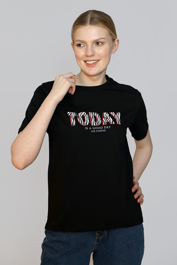 Sany Kadın O Yaka T-Shirt Siyah