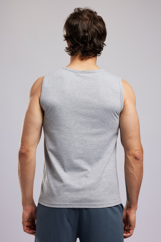 Summer Erkek Regular Fit %100 Pamuk Baskılı Bisiklet Yaka Atlet Sarı