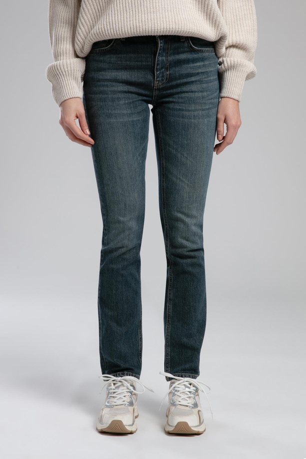 Susie Orta Bel Düz Kesim Düz Paça Easter Juniper Kadın Jean Pantolon