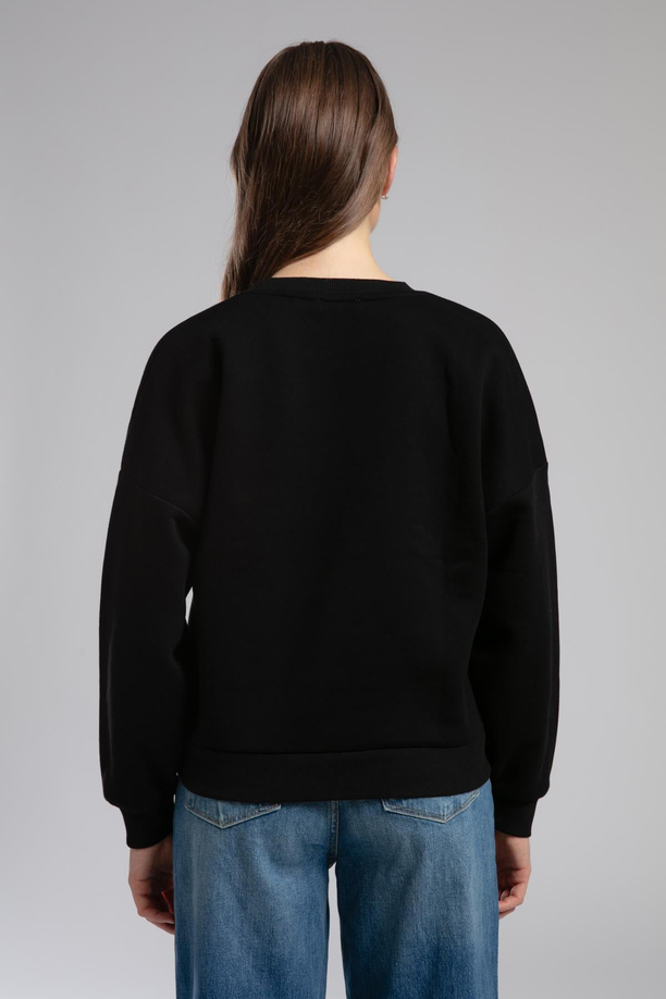 Tila Kadın O Yaka Sweatshirt Siyah