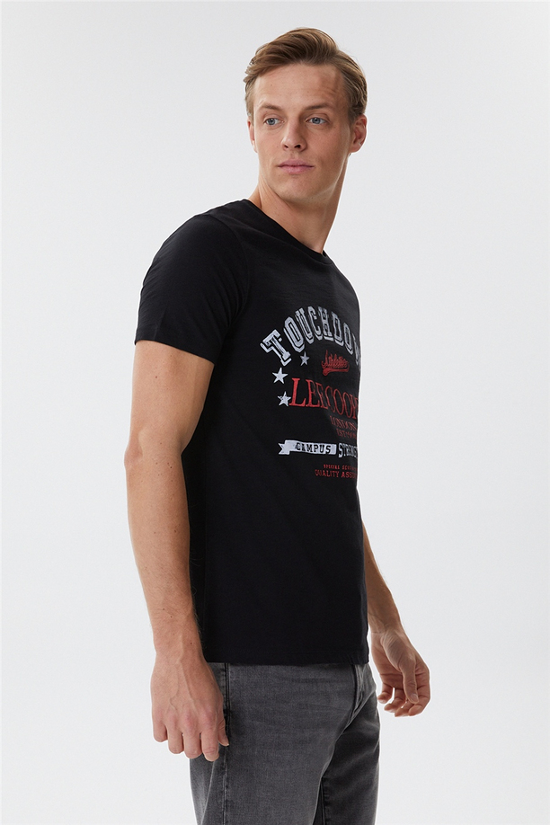 Touch Erkek O Yaka T-Shirt Siyah