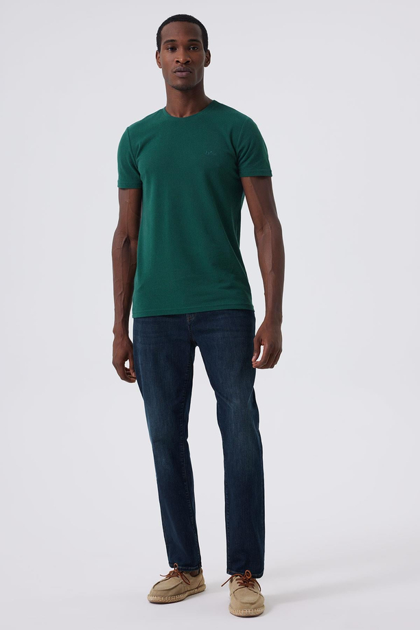 Twingos 6 Erkek %100 Pamuk Pike O Yaka T-Shirt Zümrüt Yeşili - Lee