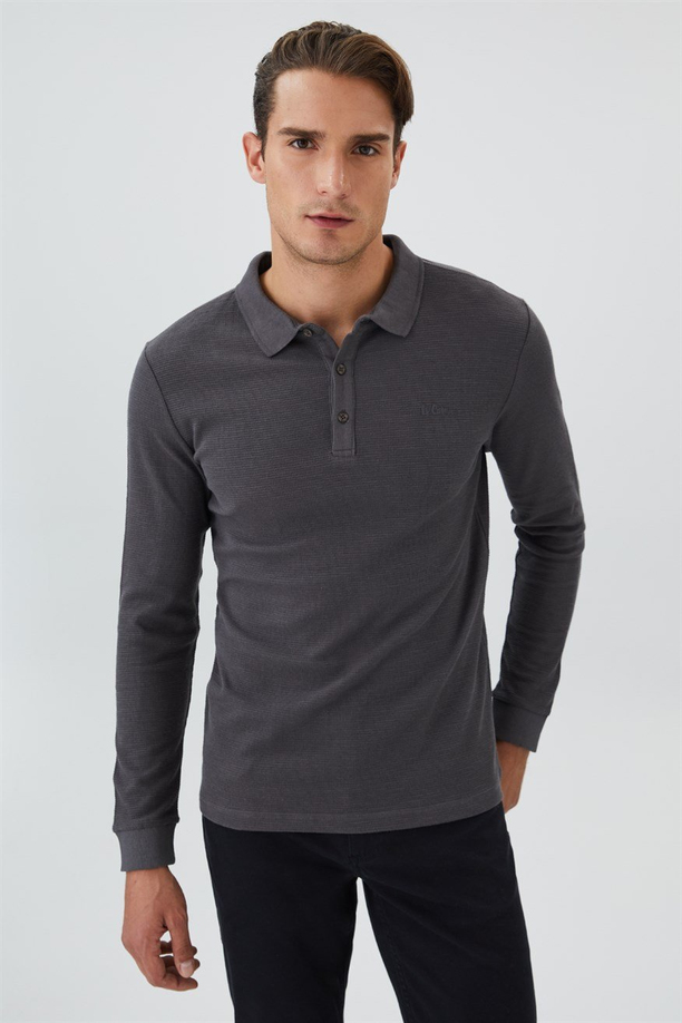 Tylens Erkek Polo Yaka U.Kol T-Shirt Antrasit