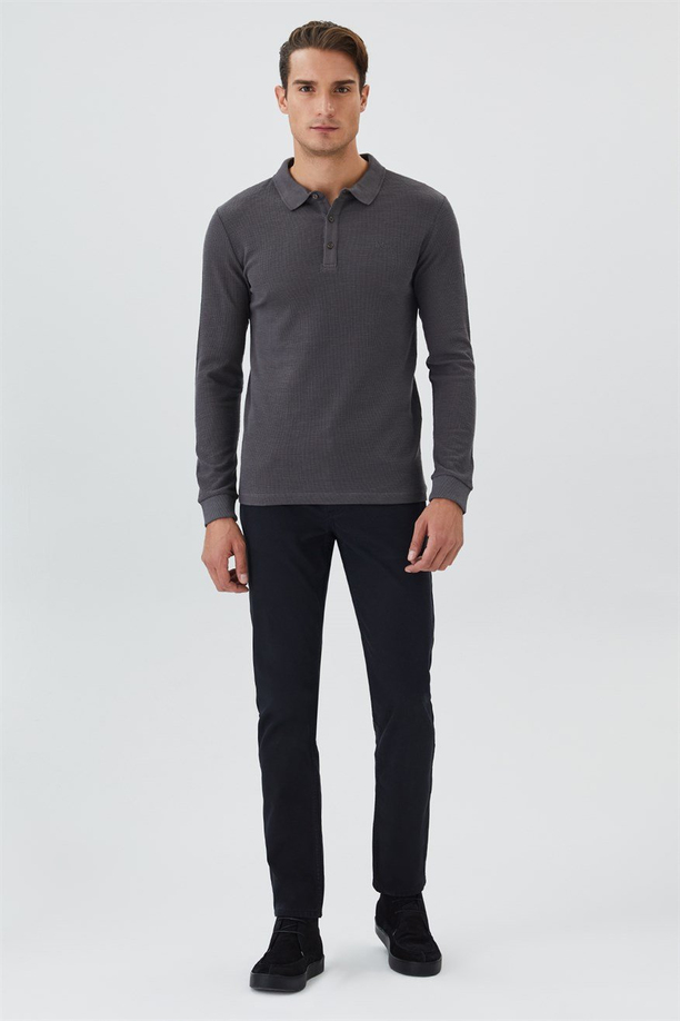 Tylens Erkek Polo Yaka U.Kol T-Shirt Antrasit