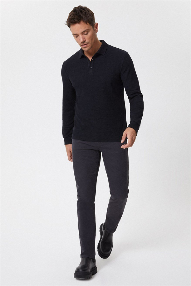 Tylens Erkek Polo Yaka U.Kol T-Shirt Siyah