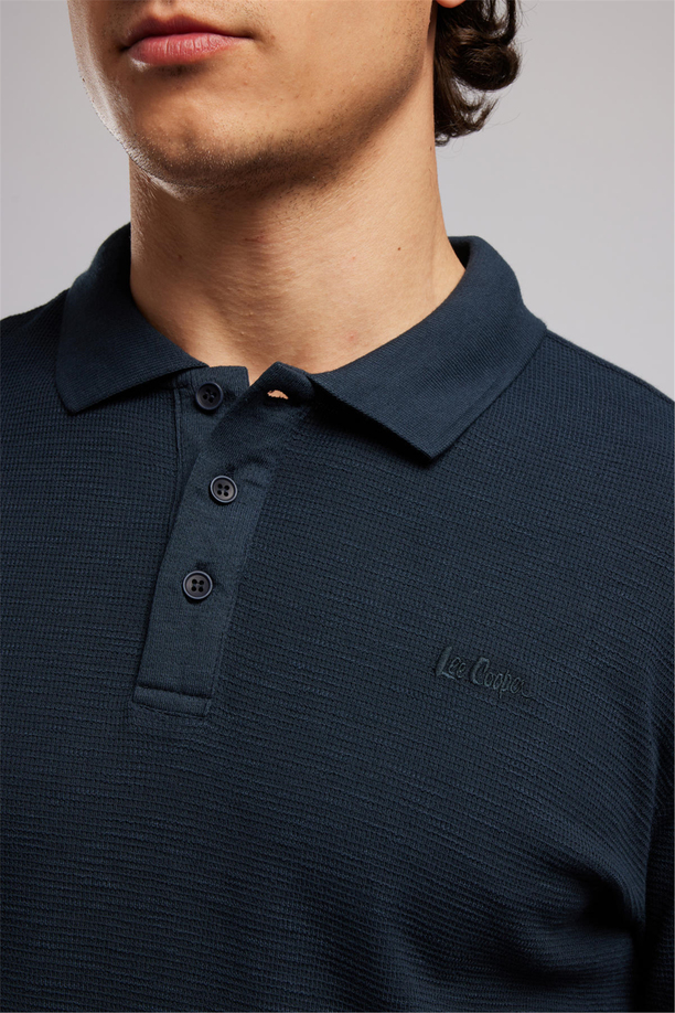 TYLER Erkek Regular Fit Basic Polo Yaka T-Shirt Koyu Lacivert