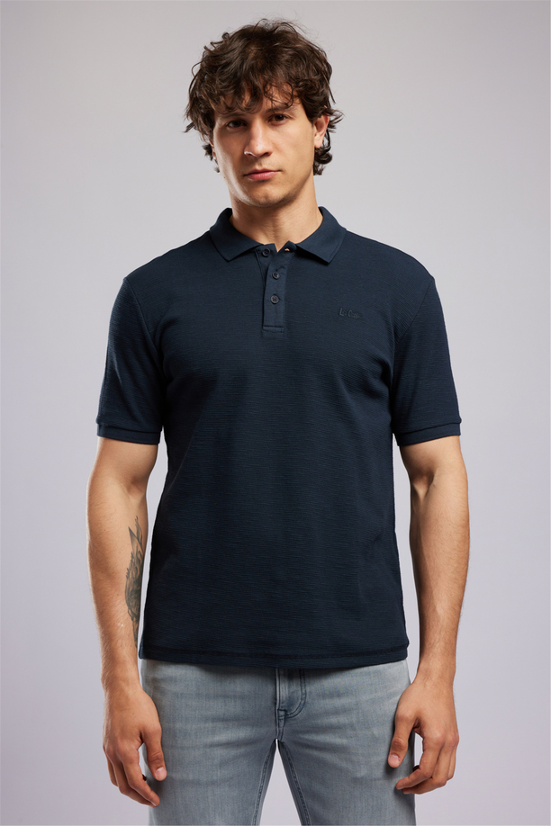 TYLER Erkek Regular Fit Basic Polo Yaka T-Shirt Koyu Lacivert