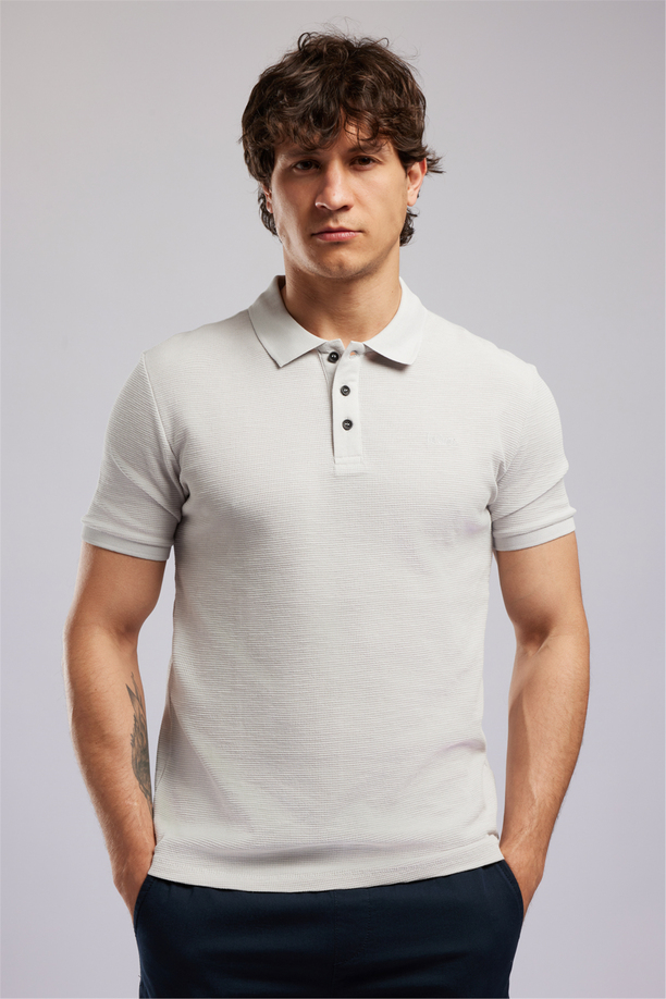 TYLER Erkek Regular Fit Basic Polo Yaka T-Shirt Beyaz
