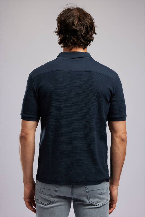 TYLER Erkek Regular Fit Basic Polo Yaka T-Shirt Koyu Lacivert
