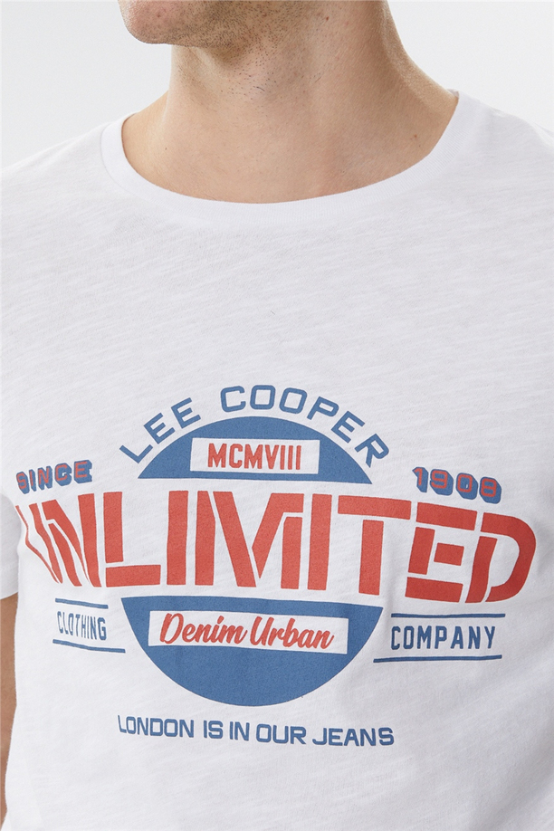 Unlimited Erkek O Yaka T-Shirt Beyaz