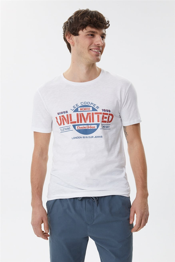 Unlimited Erkek O Yaka T-Shirt Beyaz
