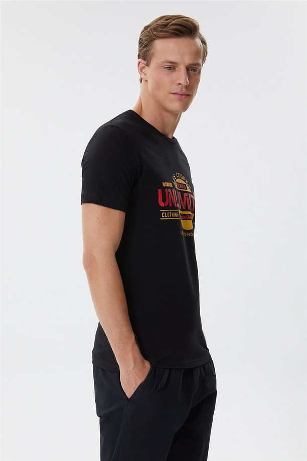 Unlimited Erkek O Yaka T-Shirt Siyah
