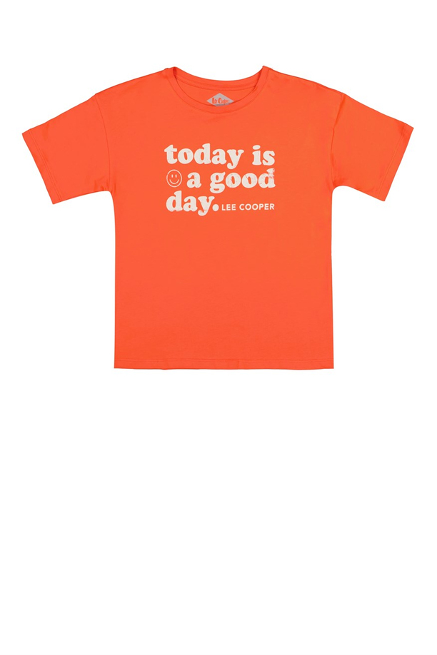Vibes Erkek Çocuk Bisiklet Yaka T-Shirt Mercan