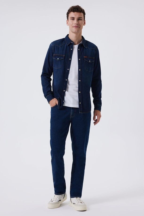 Wolker 1 Erkek Jean Gömlek Denım