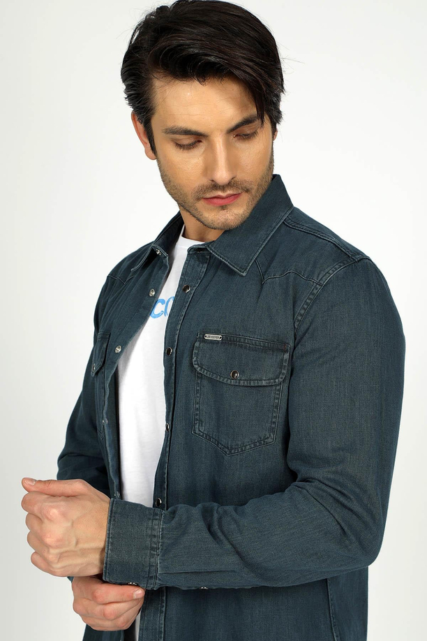 Wolker 2 Erkek Jean Gömlek Denım