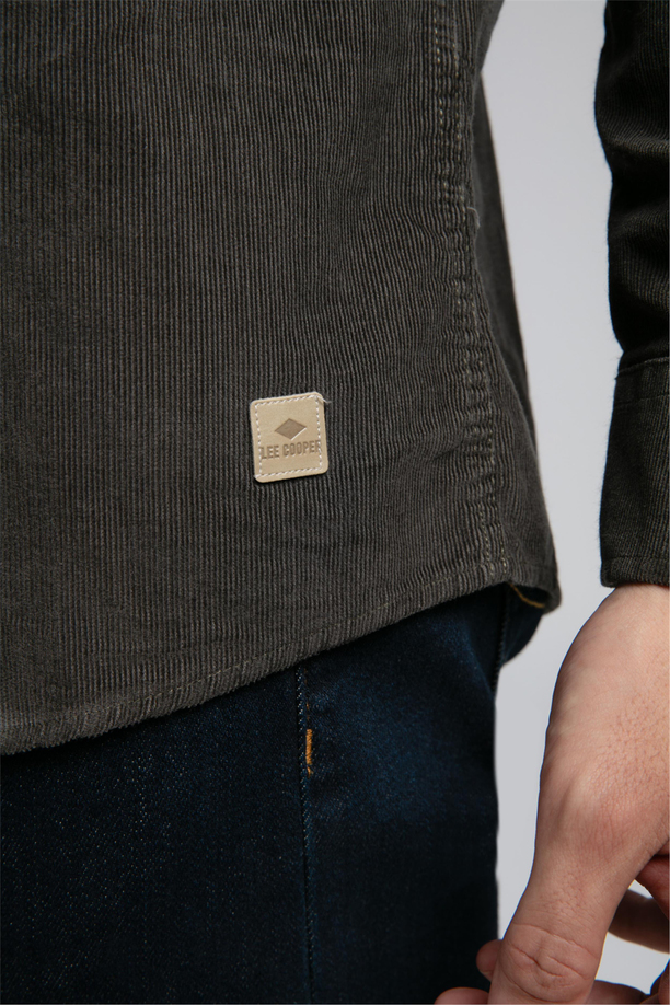 Wornes Erkek Kadife Uzun Kol Gömlek Yeşil