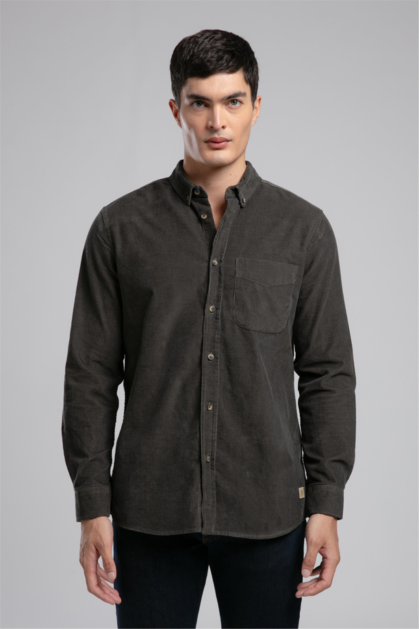 Wornes Erkek Kadife Uzun Kol Gömlek Yeşil