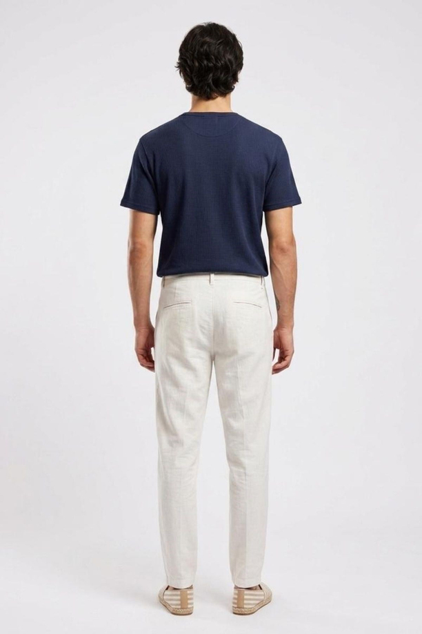 Zarse Erkek Regular Tapered Fit Pantolon Beyaz