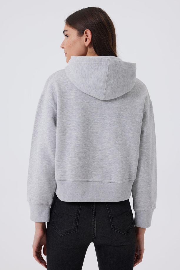 Zaye  Kadın Kapş. Sweatshırt Gri Melanj