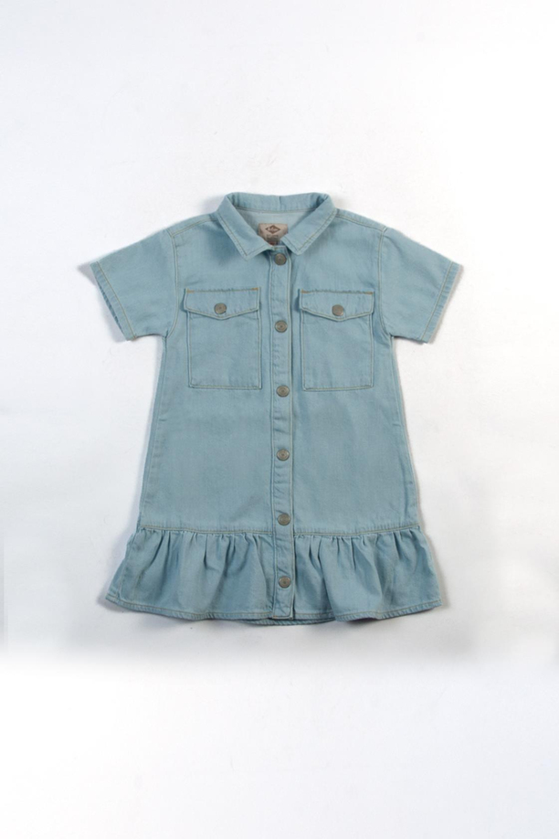 Zayn Kiz Çocuk %100 Pamuk Jean Elbise Denim