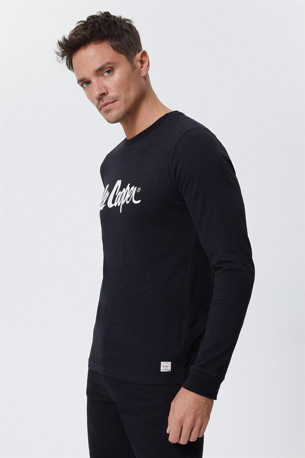 Zayne Erkek O Yaka U.Kol T-Shirt Siyah