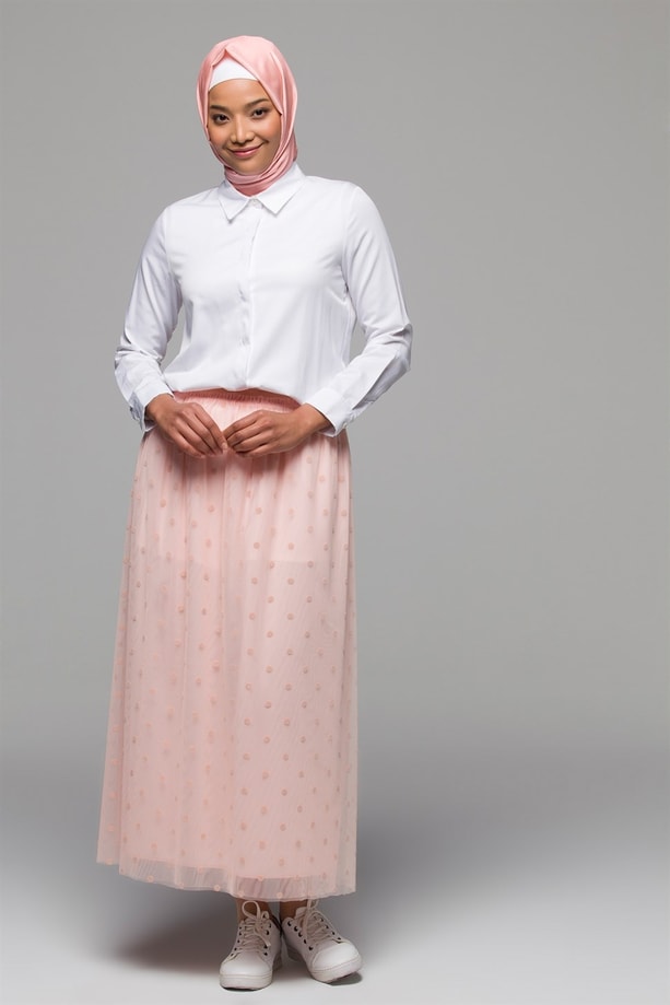 Armine Tül Etek 8Y1519 Pudra