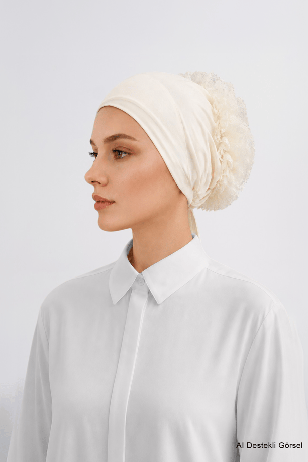 Armine Dantel Topuzlu Bone 3-KREM