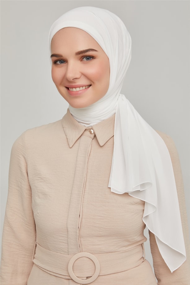 Armine Boneli Şifon Şal 00Oaat44 Krem