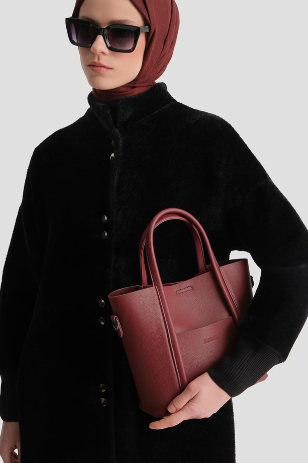 Armine Pia Deri Çanta 25YD7398 Bordo