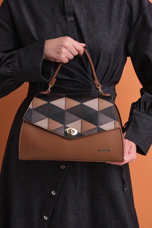 Armine Çanta Ekose 25YD7409 Taba