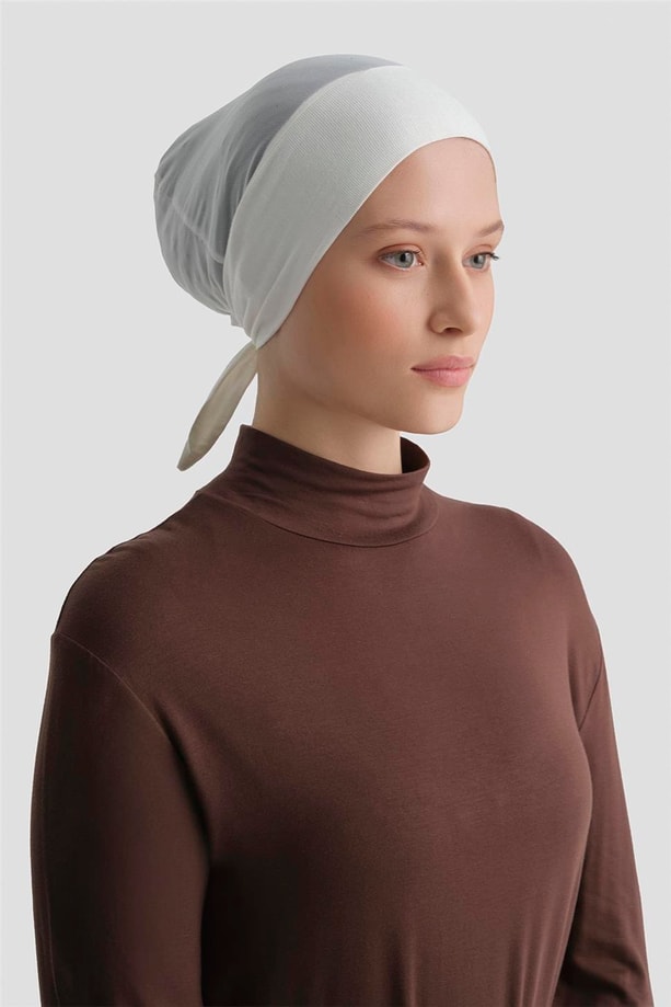 Armine Tüllü Düz Bone Ekru