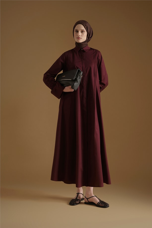 Armine Oversize Tunik Elbise Mürdüm