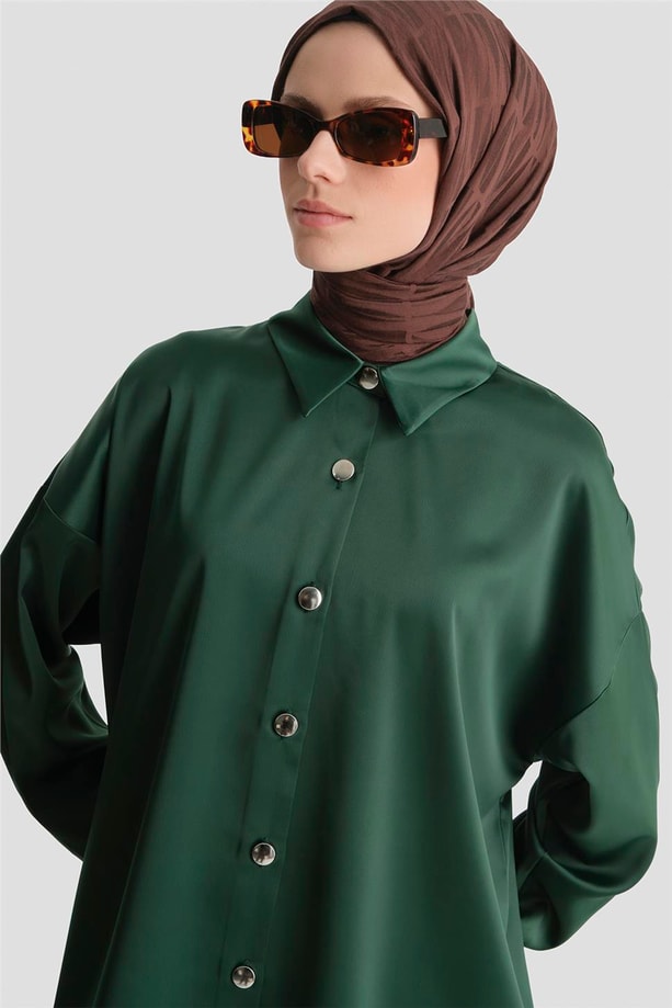 Saten Tunik Yeşil