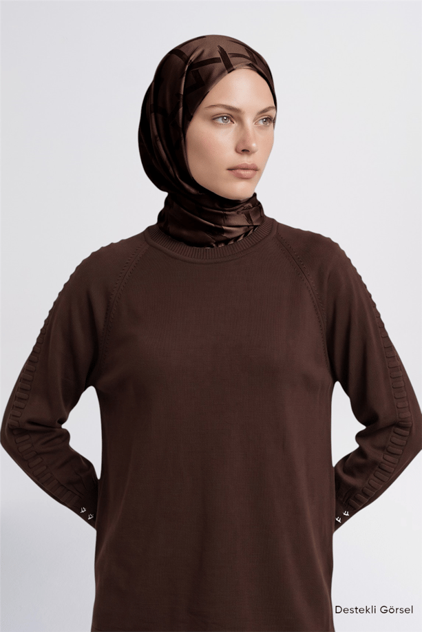 Reglan Kol Triko Tunik Acı Kahve