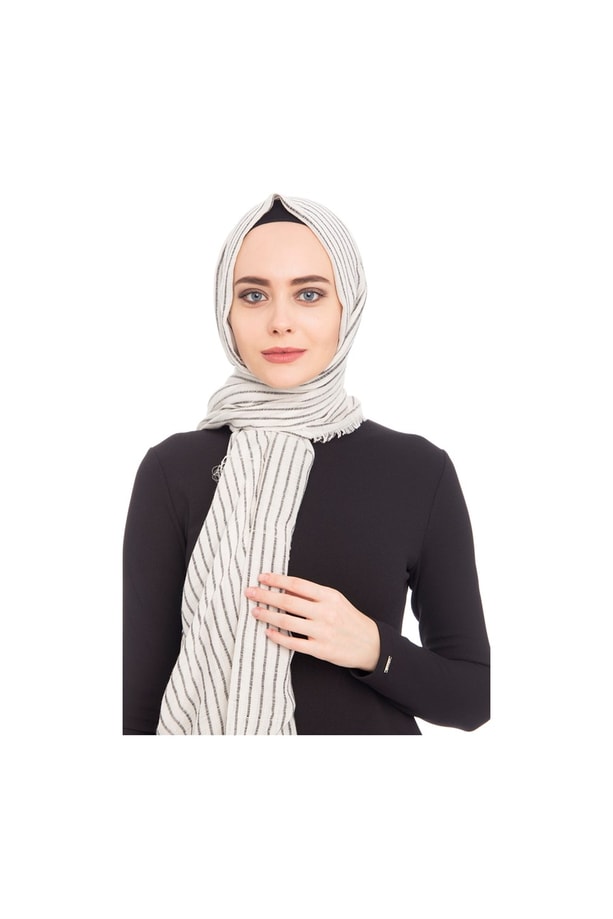 Armine Armine Gold Şal 00Oaat44 1195 Ekru Siyah