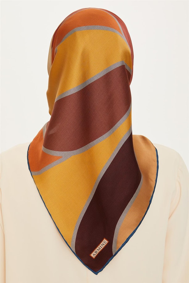 Armine Twill Saf İpek Eşarp 9232D 03